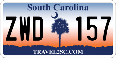 SC license plate ZWD157