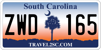 SC license plate ZWD165