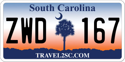 SC license plate ZWD167
