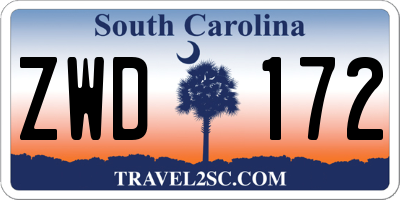 SC license plate ZWD172