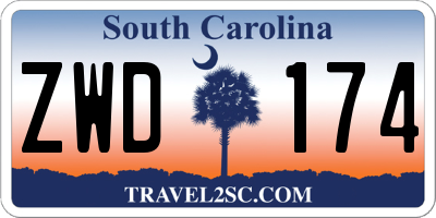 SC license plate ZWD174