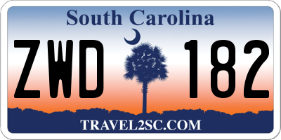 SC license plate ZWD182