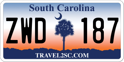 SC license plate ZWD187
