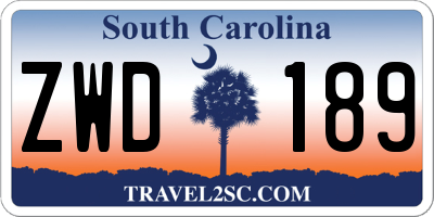 SC license plate ZWD189