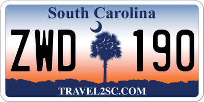 SC license plate ZWD190