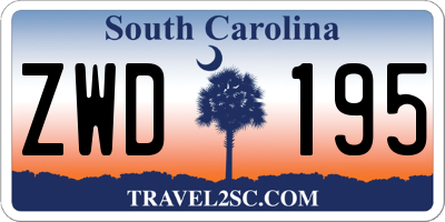 SC license plate ZWD195