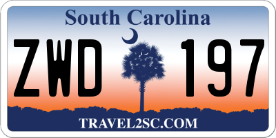 SC license plate ZWD197