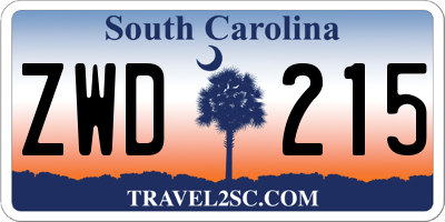 SC license plate ZWD215