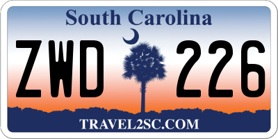 SC license plate ZWD226