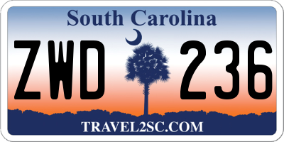 SC license plate ZWD236