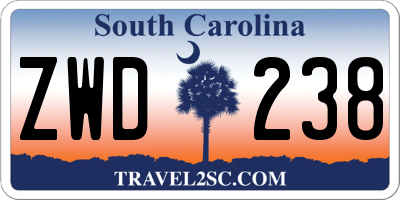 SC license plate ZWD238