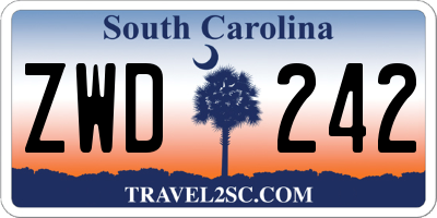 SC license plate ZWD242