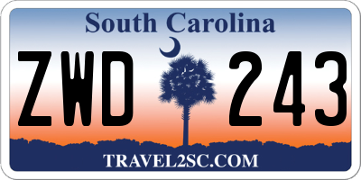 SC license plate ZWD243