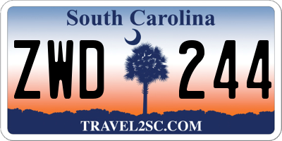 SC license plate ZWD244