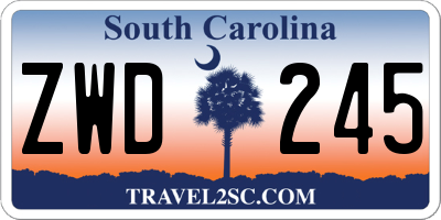 SC license plate ZWD245