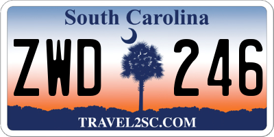 SC license plate ZWD246