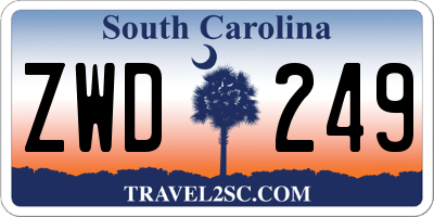 SC license plate ZWD249