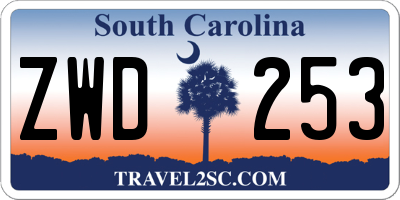 SC license plate ZWD253