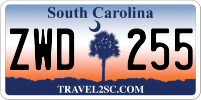 SC license plate ZWD255