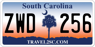SC license plate ZWD256