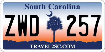 SC license plate ZWD257