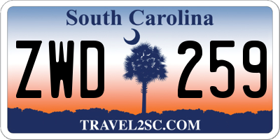SC license plate ZWD259