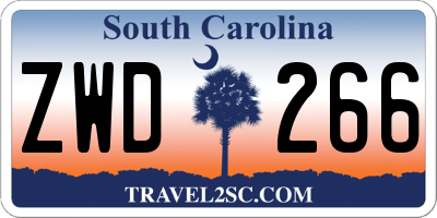 SC license plate ZWD266