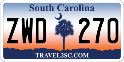 SC license plate ZWD270