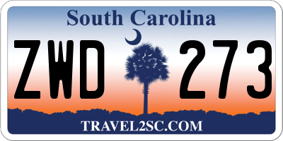 SC license plate ZWD273