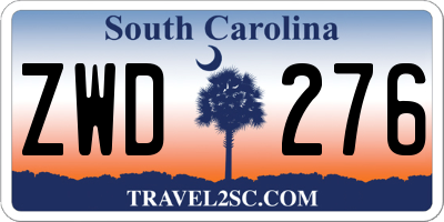 SC license plate ZWD276