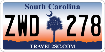 SC license plate ZWD278