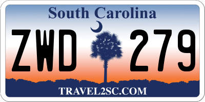 SC license plate ZWD279