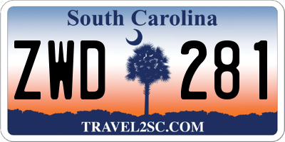 SC license plate ZWD281
