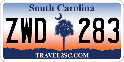 SC license plate ZWD283