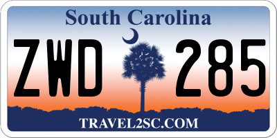 SC license plate ZWD285