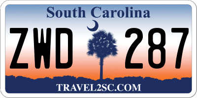 SC license plate ZWD287