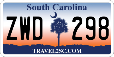 SC license plate ZWD298