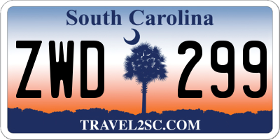 SC license plate ZWD299