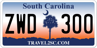 SC license plate ZWD300