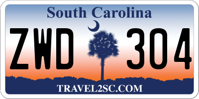 SC license plate ZWD304