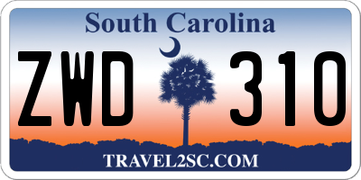 SC license plate ZWD310