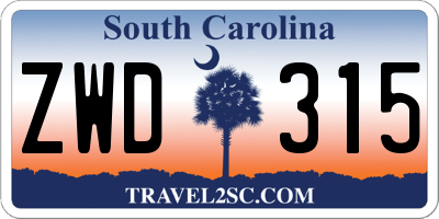 SC license plate ZWD315