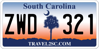 SC license plate ZWD321