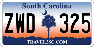SC license plate ZWD325