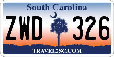 SC license plate ZWD326