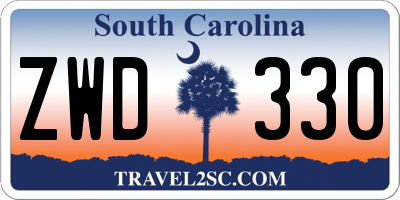 SC license plate ZWD330