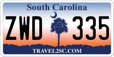 SC license plate ZWD335