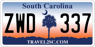SC license plate ZWD337