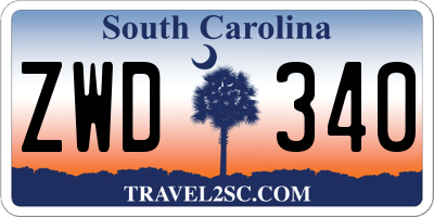 SC license plate ZWD340