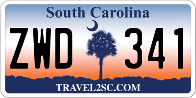 SC license plate ZWD341
